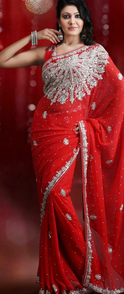 utsav bridal party wear sarees 2014 stylish lehenga light green and pink saree