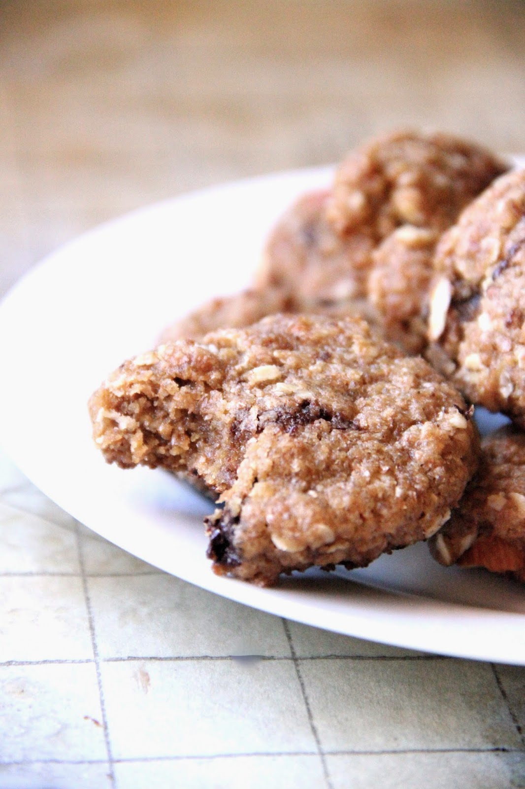 My Happy Place vegan almond oatmeal chocolate chip cookies