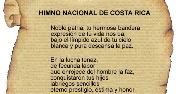 Himno Nacional de Costa Rica [con letra] Costa Rica