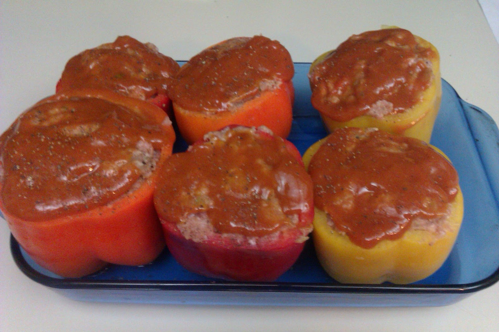Dizzy in the Kitchen Meatloaf Stuffed Peppers