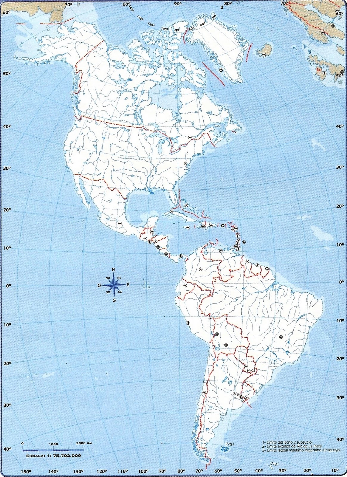 Continente Americano Mapa