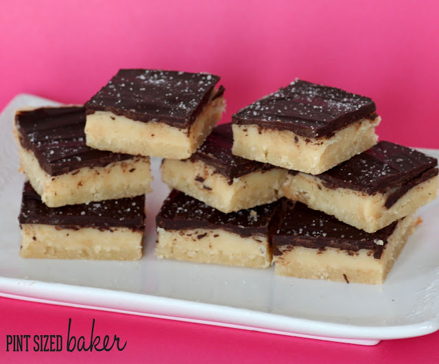 Shortbread, caramel, dulce de leche, chocolate, salt, pintsizedbaker.com