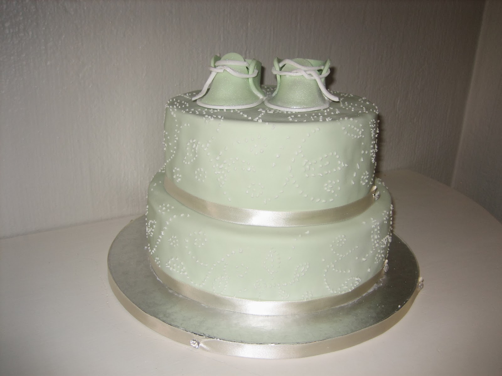 Great Food Co Soft Green Christening Cake