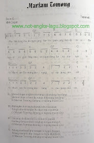 Keranjang Artikel Not Angka Lagu Mariam Tomong