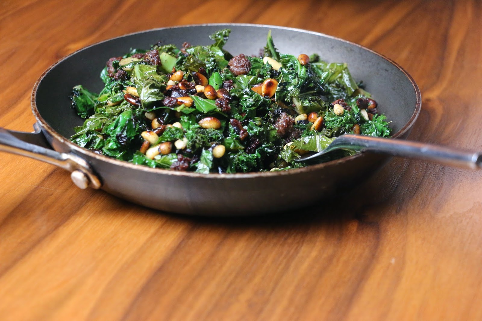 All Spice Minced Beef and Kale Hash