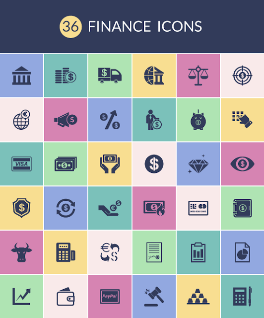 36 Finance Icons for Web & Mobile For Free Download: Freebies