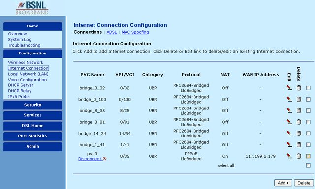 How to Configure Broadband On BSNL Teracom Modem in PPPoE Mode