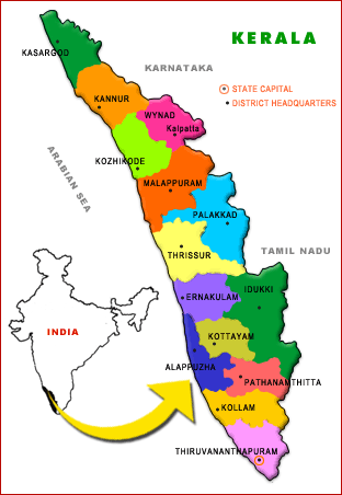 kerala india map