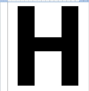 a letra H digitado no Microsoft Word