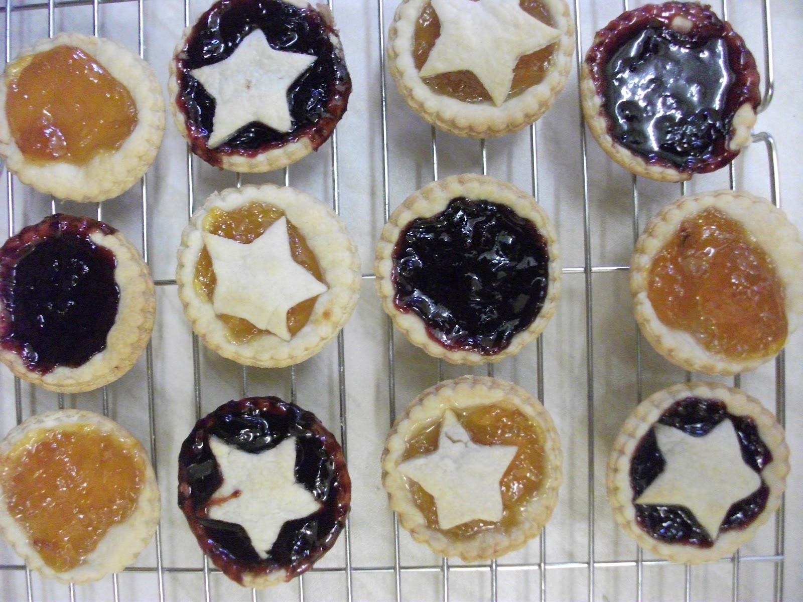 Lady of the Kitchen Baking jam tarts, orange biscuits and banana and