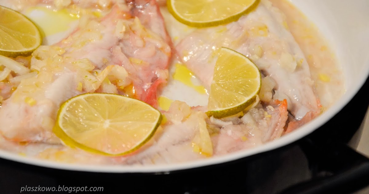 płaszkowo Pieczona tilapia z limonką i dymką