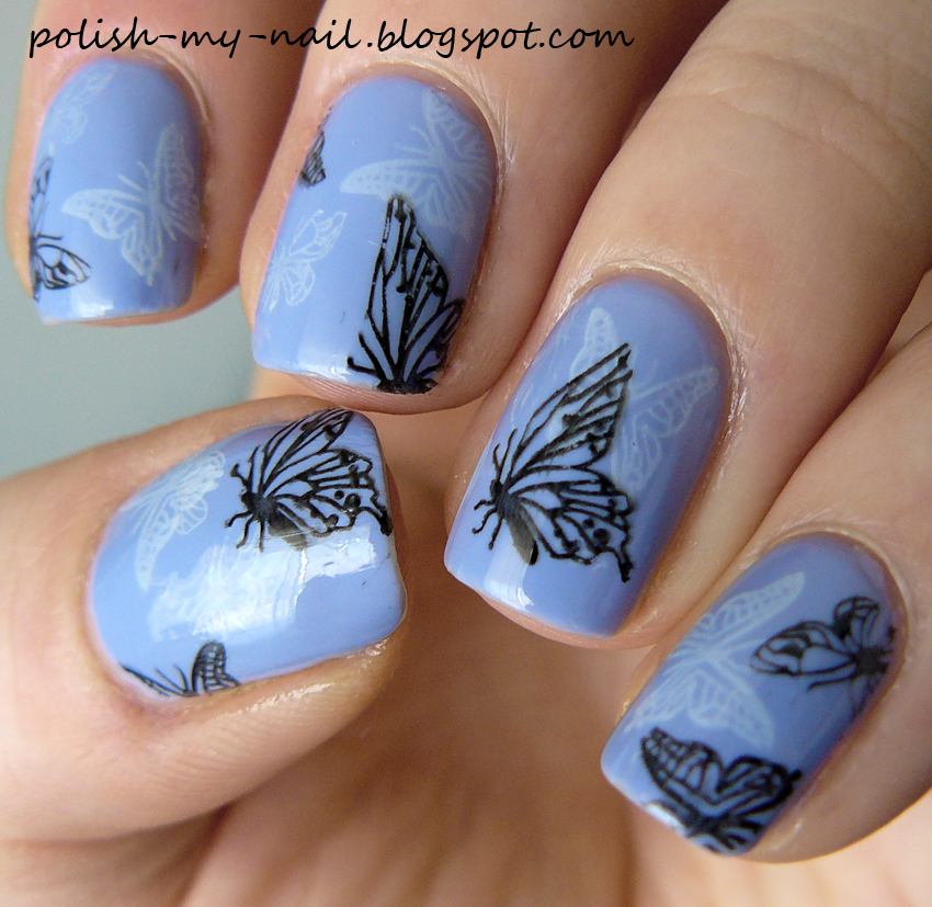 Butterfly Stamping Nail Art : Polish my nail dzikie wyzwania motyl wild challenge butterfly