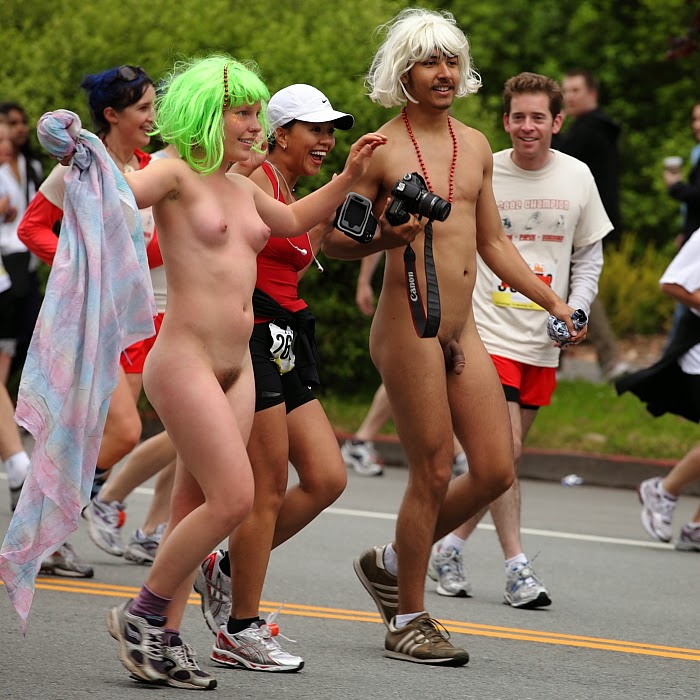 Parade of naked people.