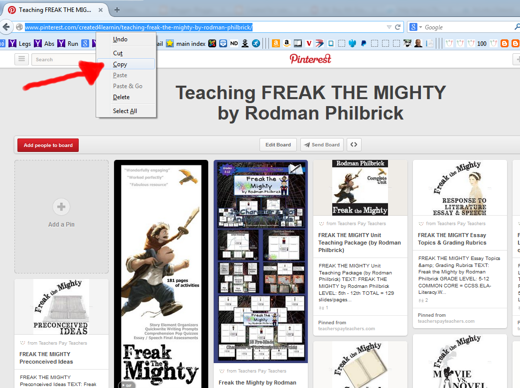 http://www.pinterest.com/created4learnin/teaching-freak-the-mighty-by-rodman-philbrick/