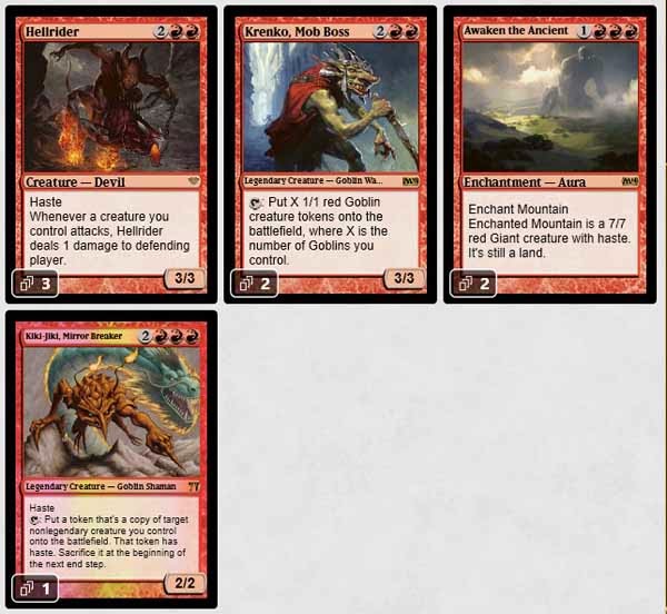 Magic the Gathering Adventures [Legacy] Red Devotion Goblin Deck