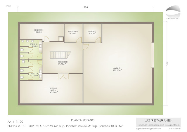 grupo mera. planta de semisótano de restaurante grupo mera. planta de semisótano de restaurante.