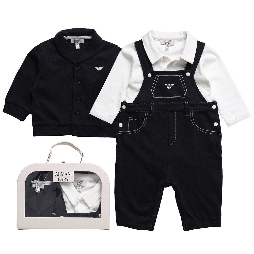 armani+baby+three+piece+boy+oufit+set Moda infantil masculina, Roupas