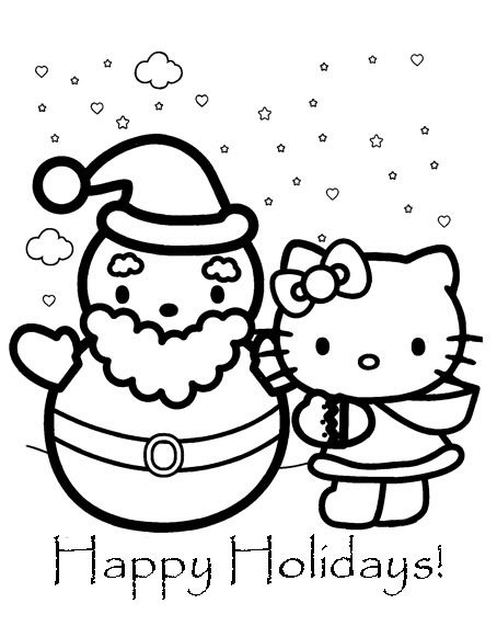 Hello Kitty Christmas Coloring Pages | Learn To Coloring