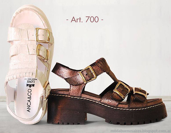 Sandalias clásicas verano 2015 Anca Co. Moda casual zapatos 2015.
