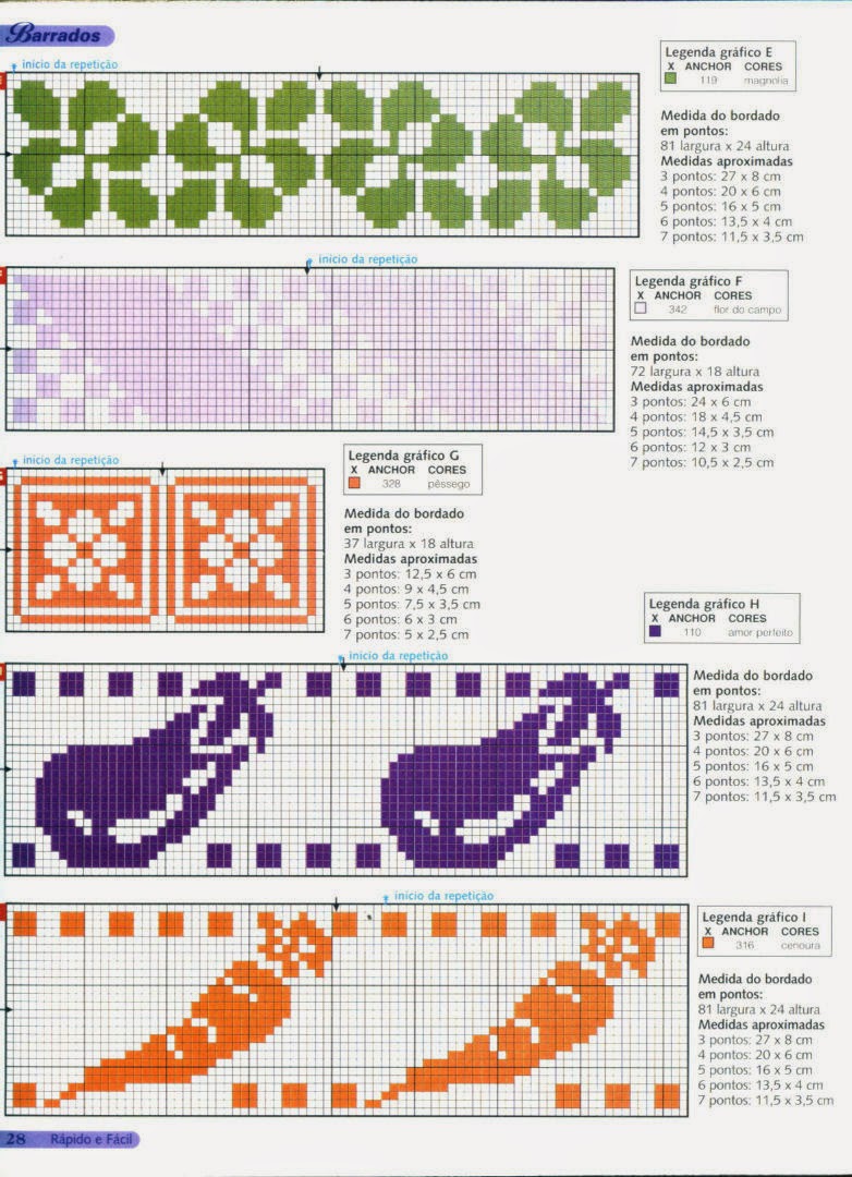 Lú cantinho do bordado e da cozinha: BARRADOS EM PONTO CRUZ