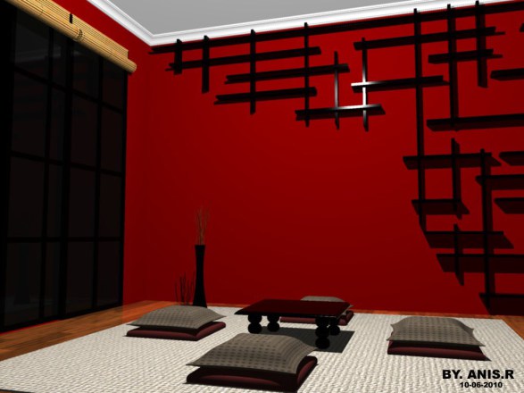 Interior Ruang Tamu Lesehan