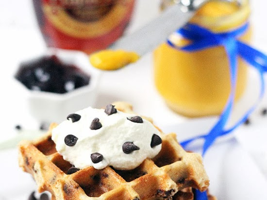 Easy Eggless Chocolate Chips Waffle
