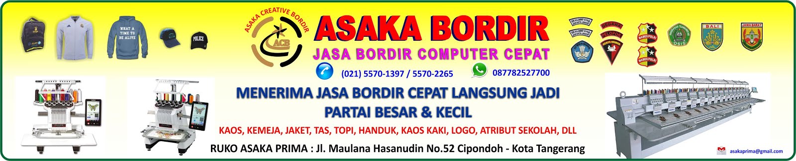 BORDIR KOMPUTER - Asaka Bordir Komputer - Logo Bordir Komputer Harga Grosir dan murah.