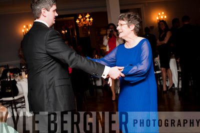 Groom dancing with his mother at the wedding reception