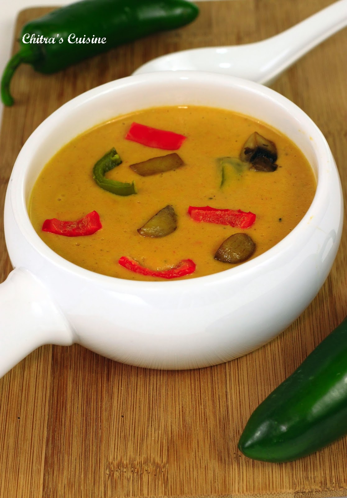 Chitra's Cuisine Roasted Jalapeno Soup