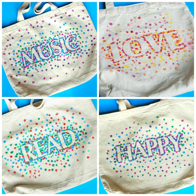 DIY Dotty Tote Bags What Can We Do With Paper And Glue