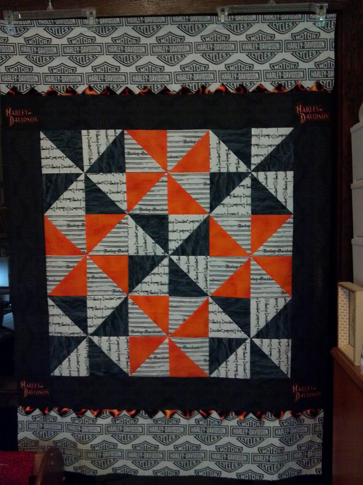 Gina'sCustomCreations Harley Davidson Themed Crib Quilt & Bumper Set