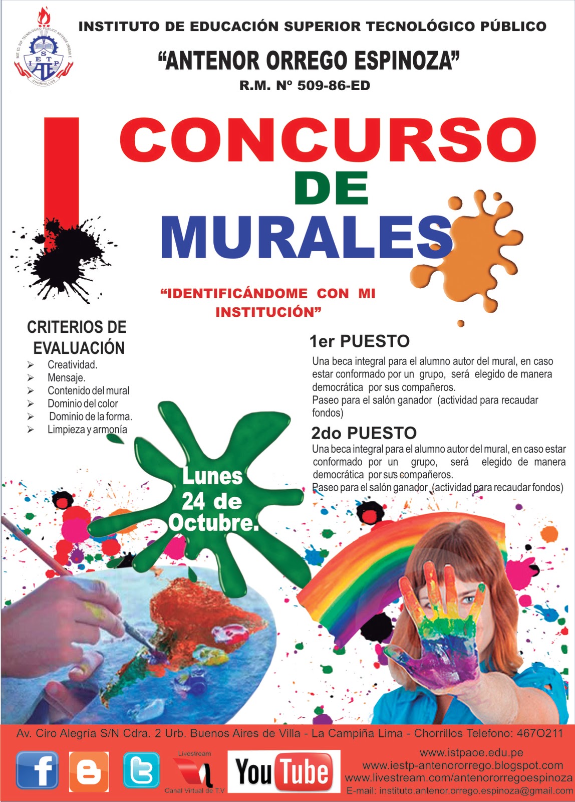 INSTITUTO PÚBLICO "ANTENOR ORREGO ESPINOZA" Concurso de murales en pintura