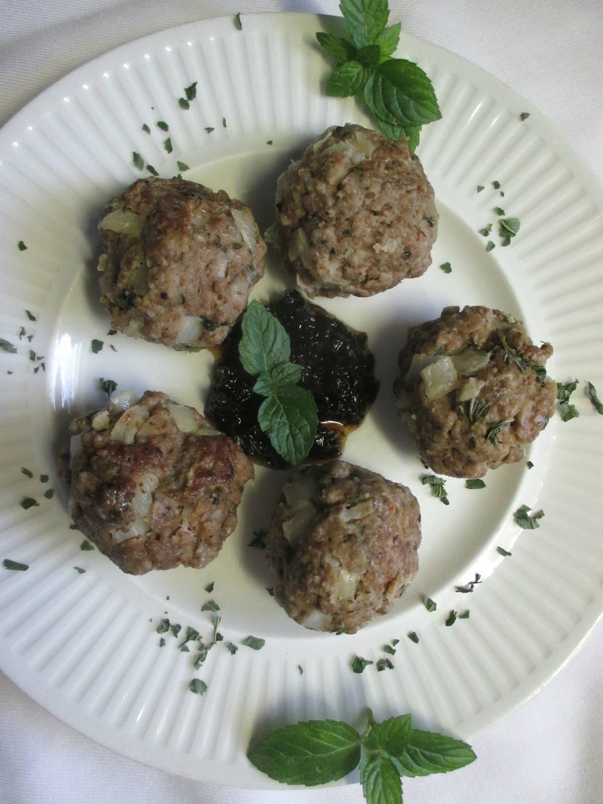 Just my Stuff Lamb Meatballs with Traditional English Mint Sauce