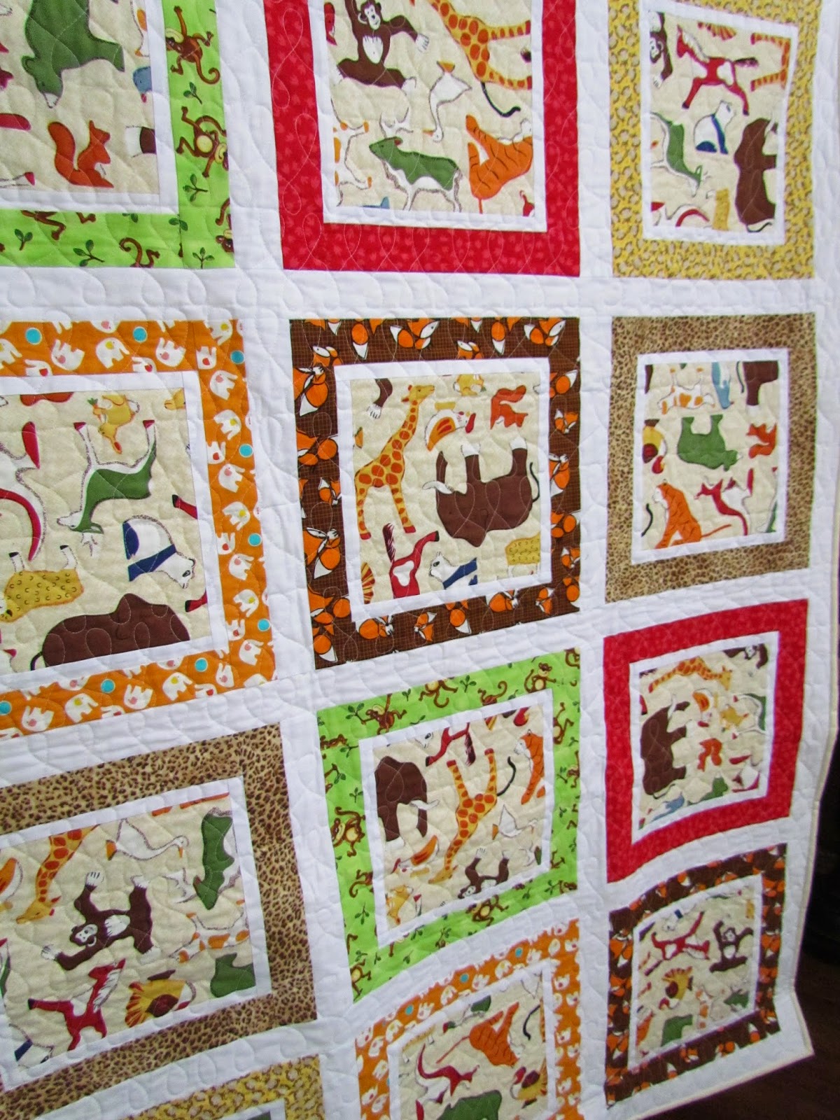 KayakQuilting Finished Jungle Baby Quilt