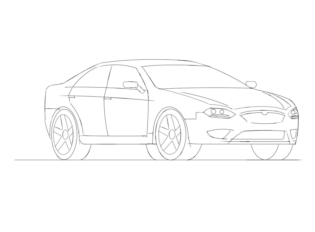 4 Door Car Drawing 27roman