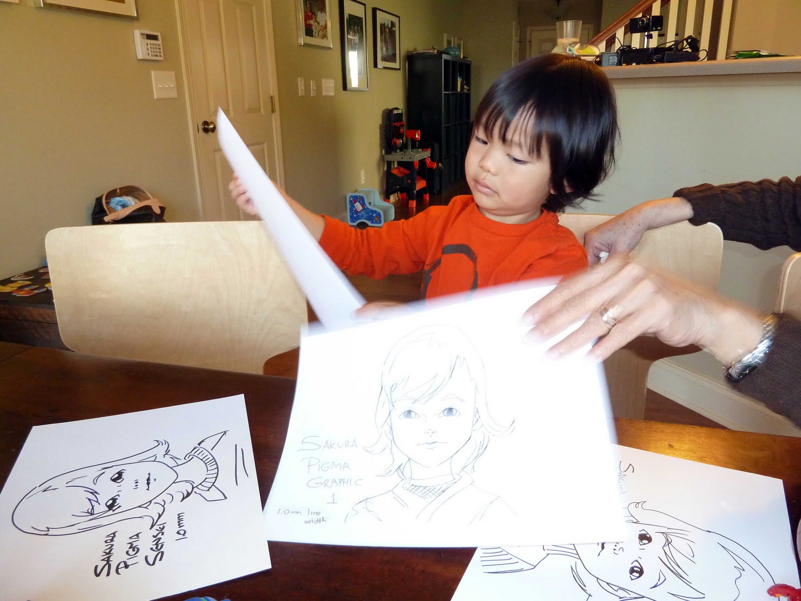 Drawing Caricature Practice with Sakura Pigma Sensei and Pigma