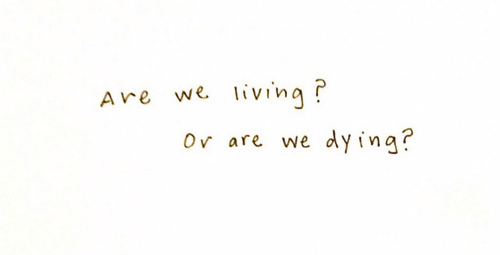 are we living? or are we dying?