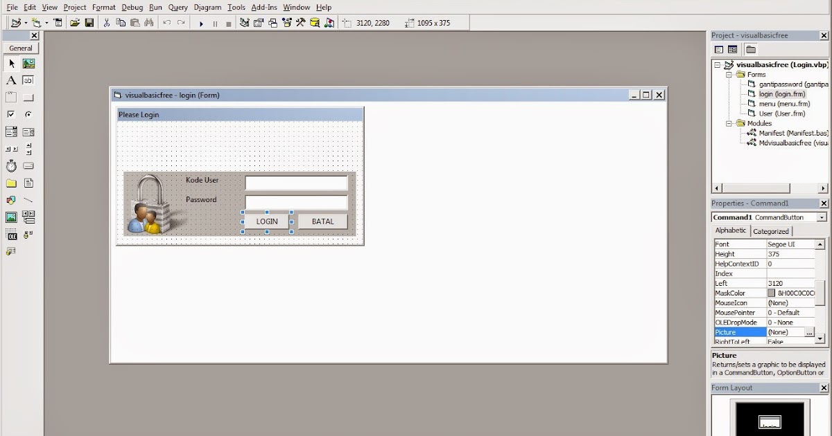 Membuat Form Login Sederhana Dengan Vb 6 0 | membuat form login dengan sederhana pemrograman Membuat Form Login Sederhana Dengan Vb 6 0 | membuat form login dengan sederhana pemrograman