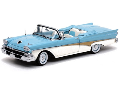 Ford Model Cars  Sunstar SST5261/Blue 1958 Ford Fairlane 500 Convertible 1/18-Scale Blue