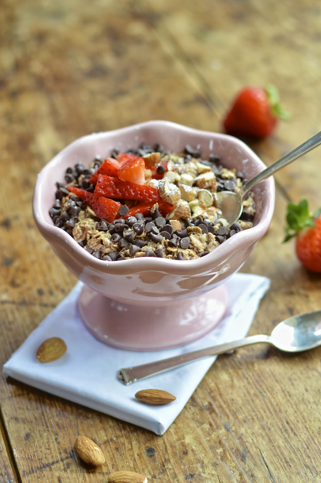 Chocolate Strawberry Almond Overnight Oatmeal Virtually Homemade