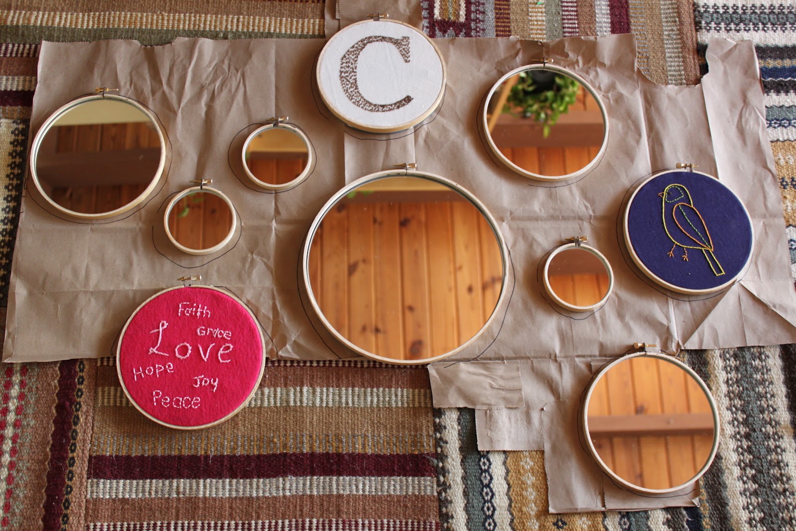 1 Creative Endeavor March 1 Embroidery Hoop Mirrors Display