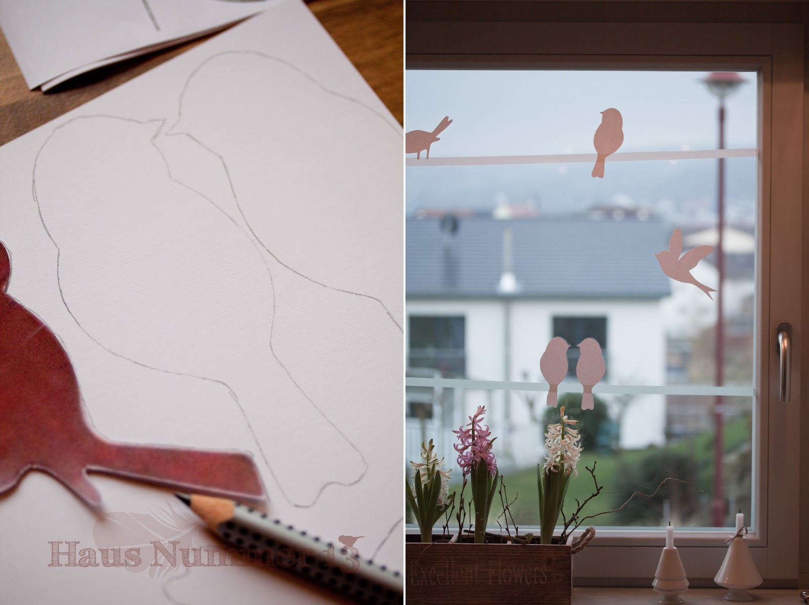 Diy Kommt Ein Vogel Geflogen Fensterdeko Fur Den Fruhling Freebie Haus Nummer 13