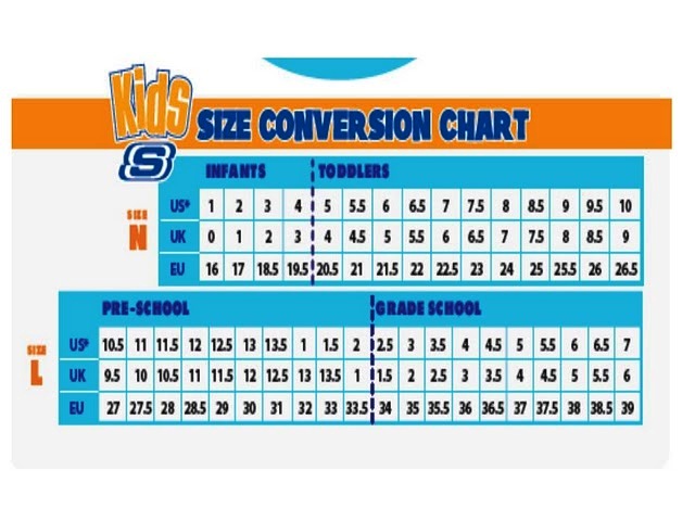 Skechers Shoes Size Chart In Cm