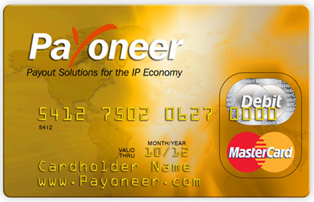 mastercard payoneer بطاقة مجانا الحصول الشراء ببطاقة السلف بايونير