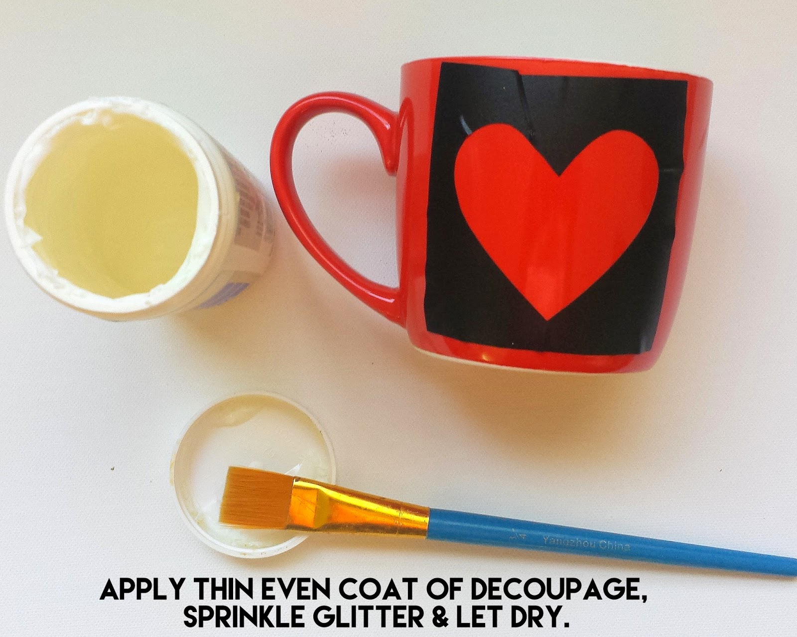 Tied Ribbon Glitter Heart Mug