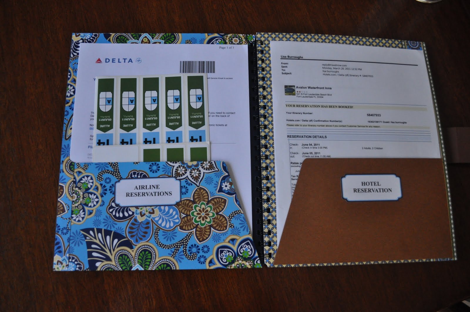 My Four Hearts Organizing My Travel Documents