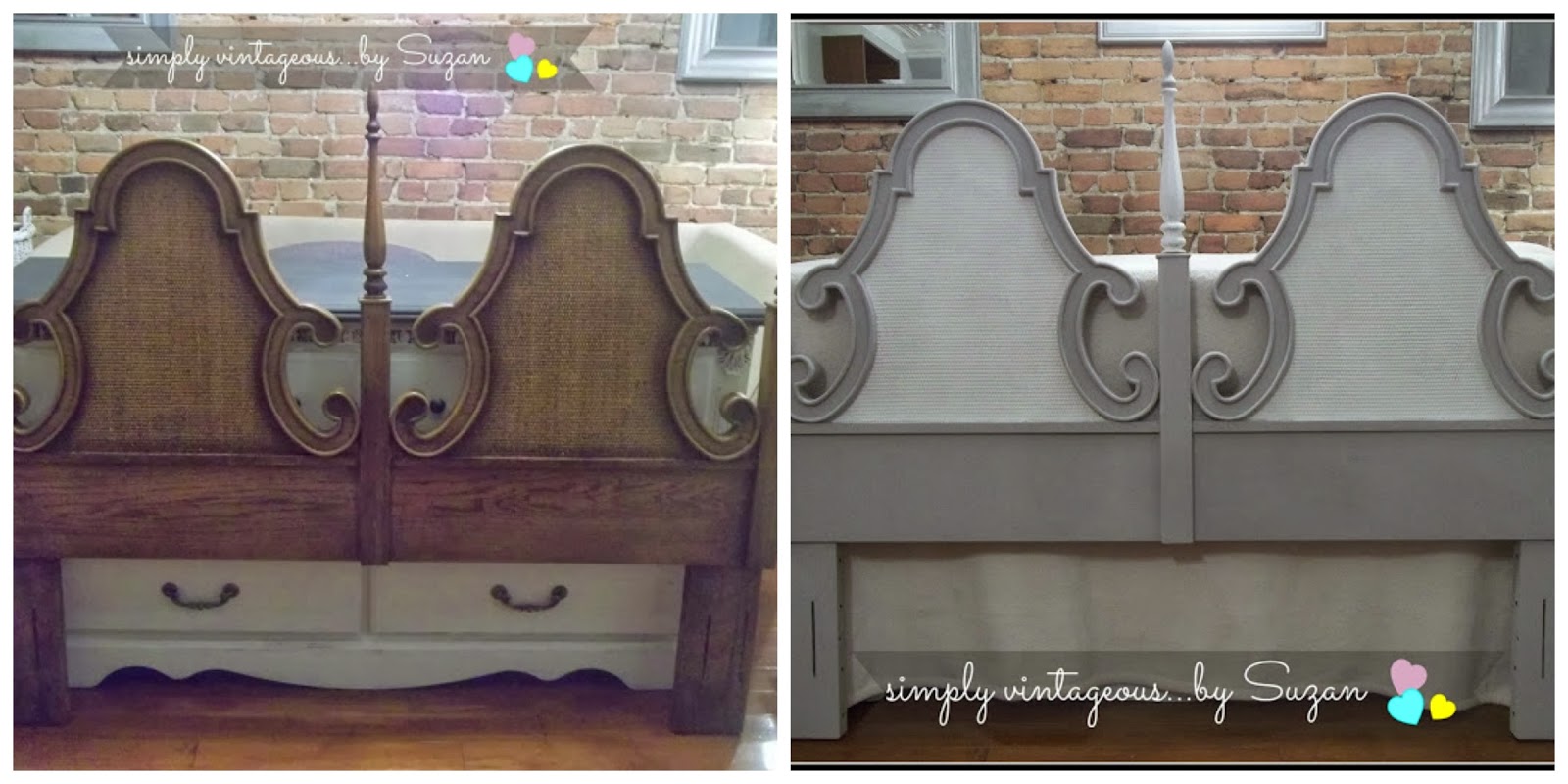 simply vintageous...by Suzan Headboard Makeover for Team Suzan