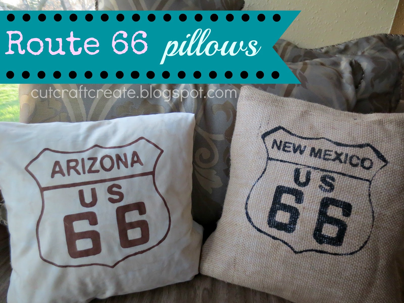 Cut, Craft, Create Route 66 Pillows