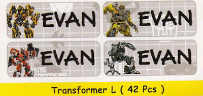 Stiker Label nama Transformer (L)