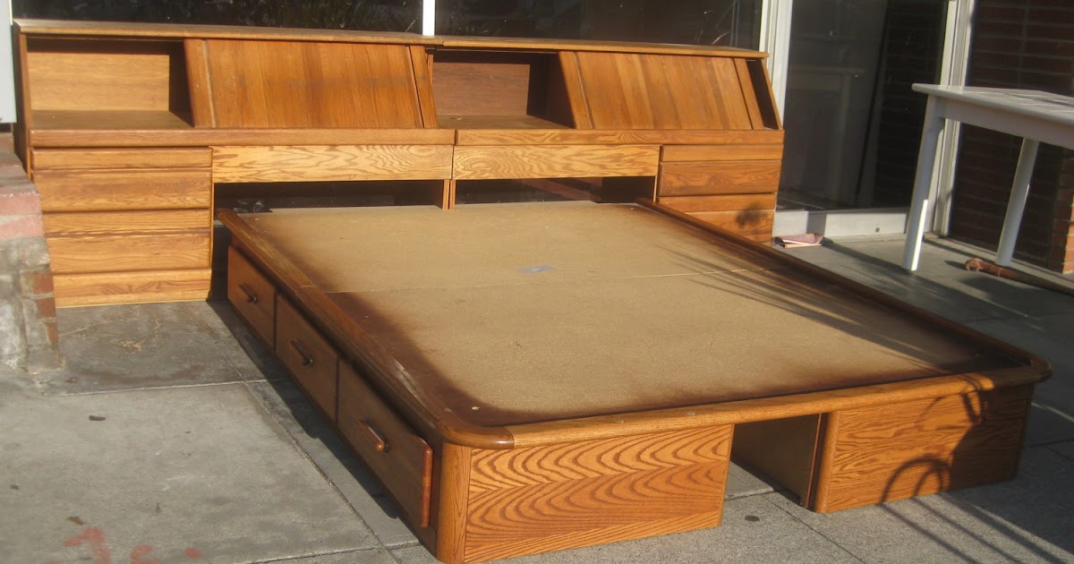 UHURU FURNITURE & COLLECTIBLES: SOLD - Queen Captain's Bed - $60